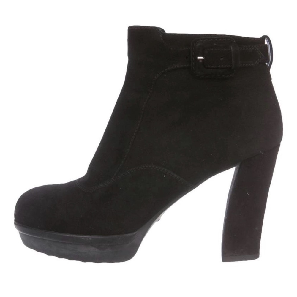 Tod's Black Suede Heeled Boots